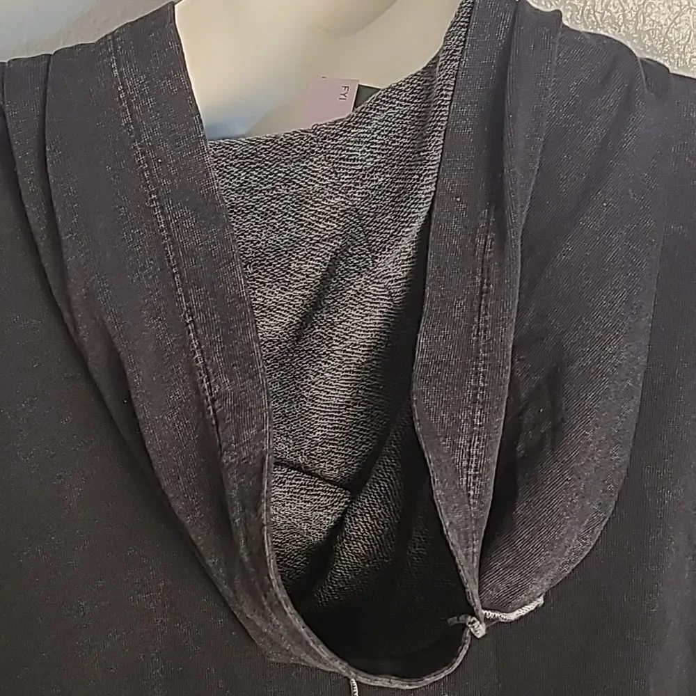 Wild Fable Seamed Hoodie Longsleeve T-Shirt, Distressed Black, Size Medium, NWT - Picture 7 of 12